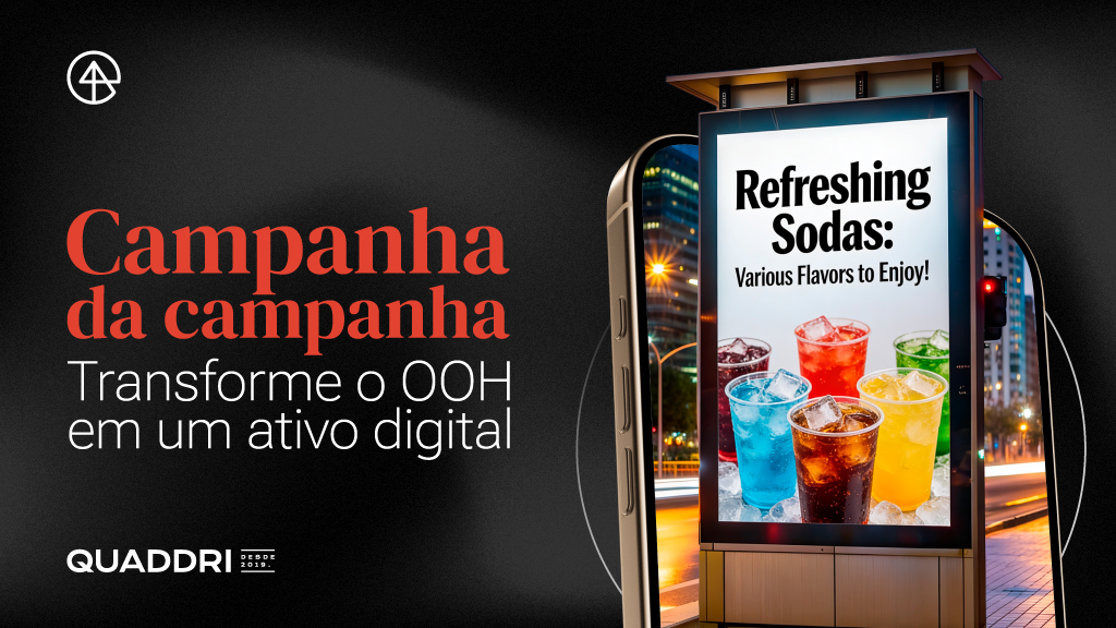 Campanha de marketing digital promovendo refrigerantes de sabores variados com o tema 'Refresing Sodas', destacando a inovação na publicidade de bebidas.